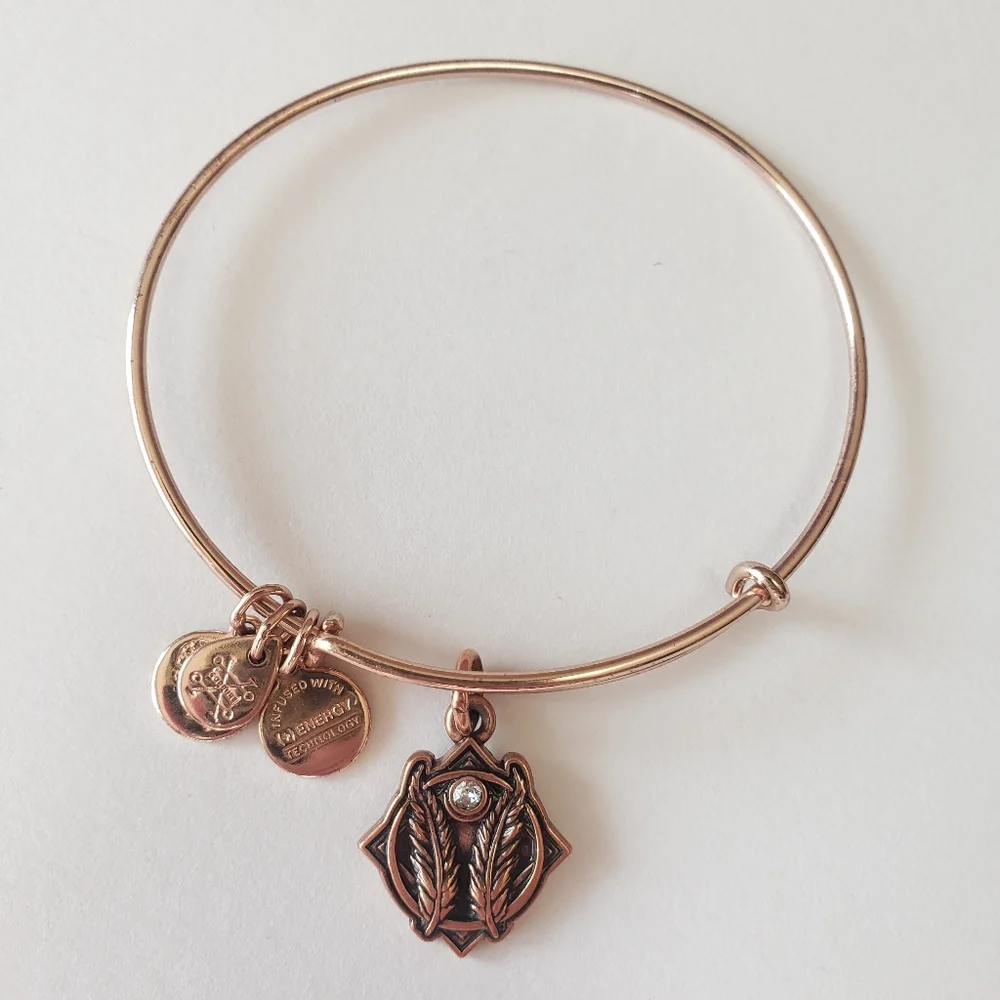 Alex and Ani Women's Godspeed II ROG Bracelet, Shiny Rose Gold, - Picture 2 of 9